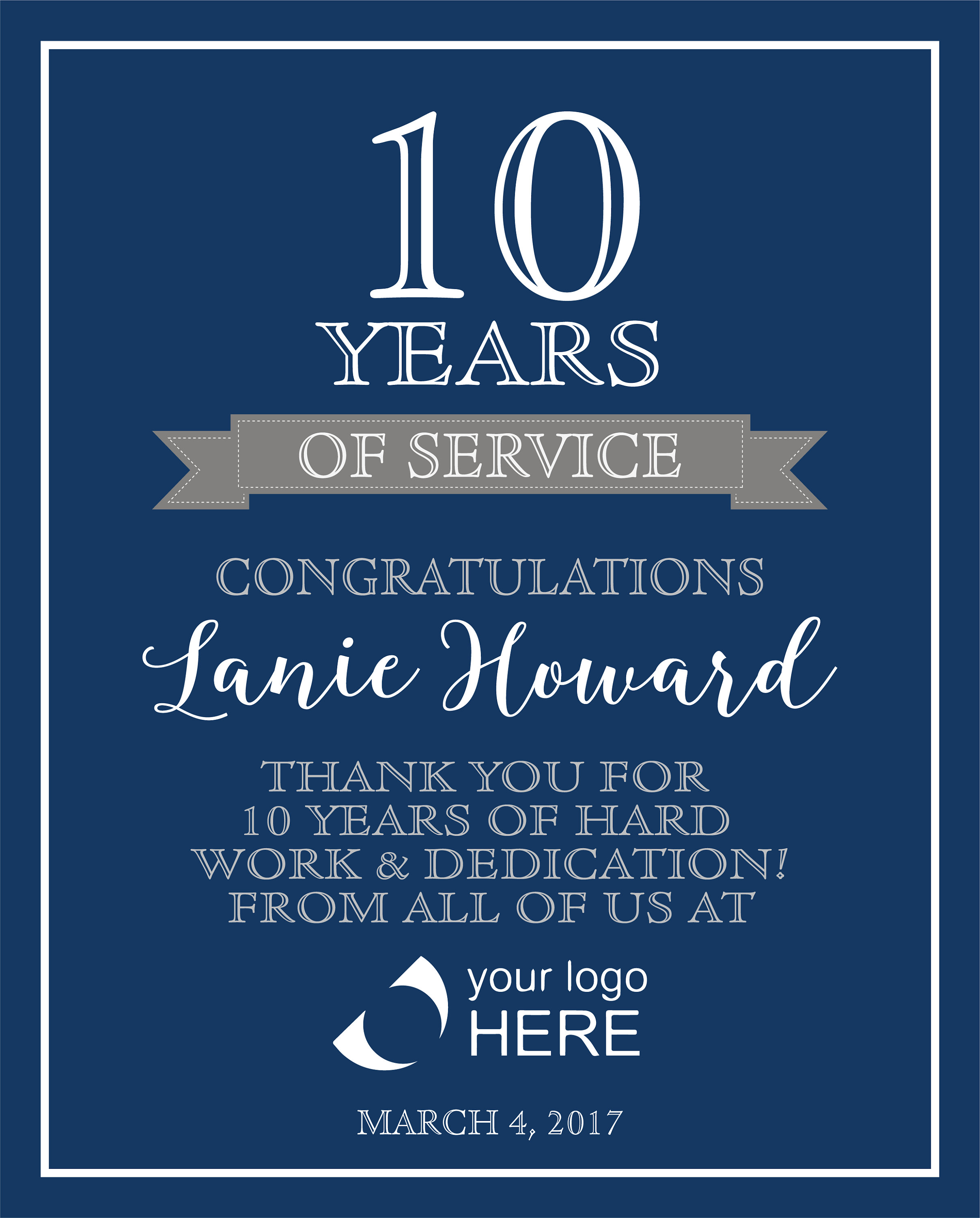 10 Year Work Anniversary Congratulations