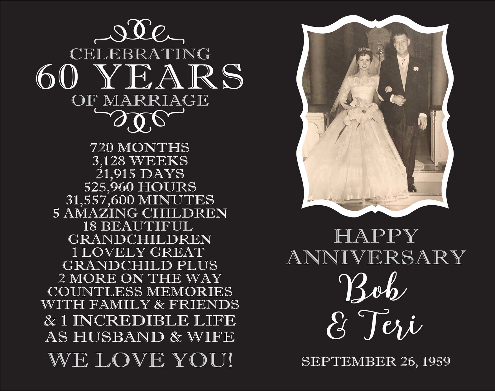 60 Year Anniversary Photo Gift Digital
