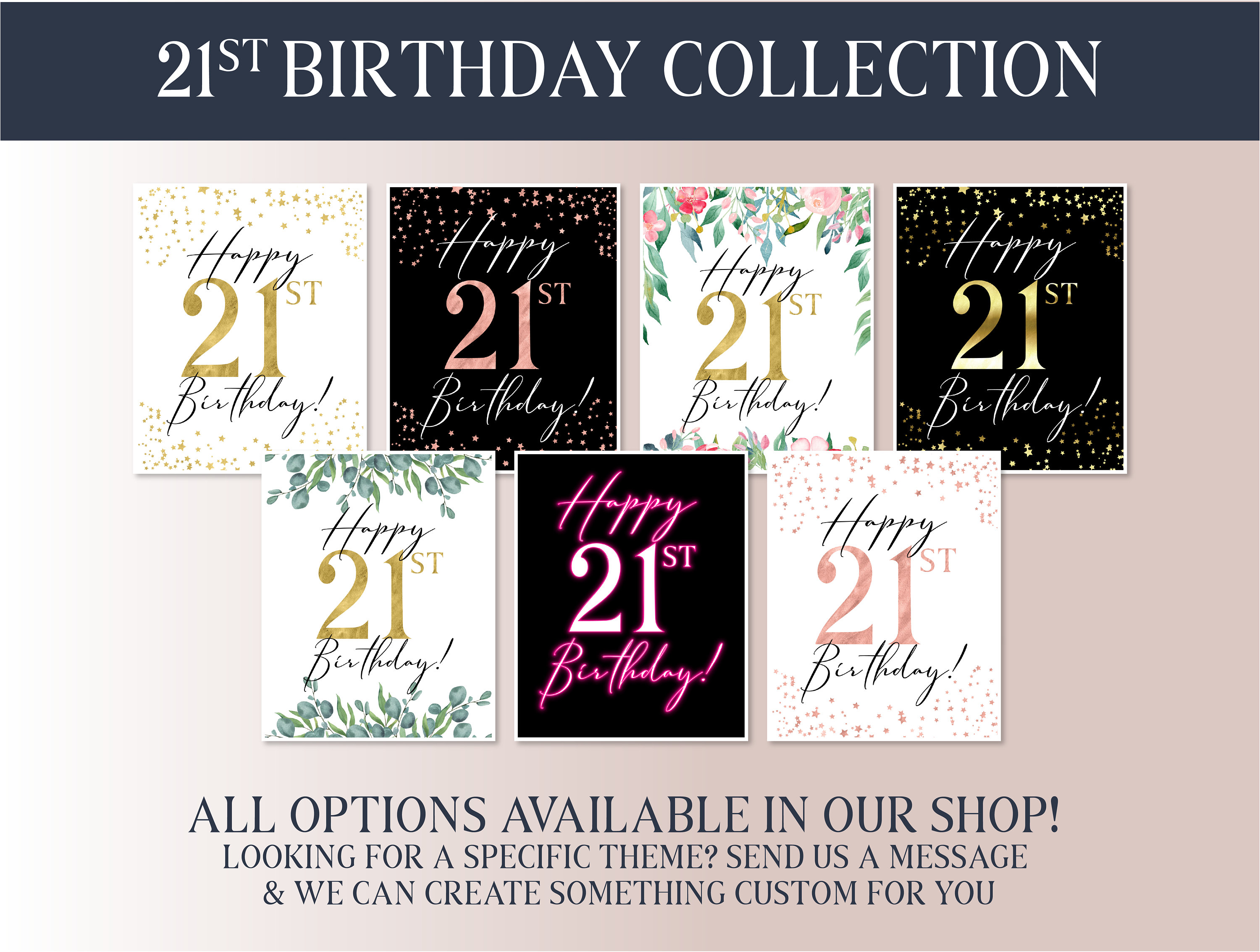21st Birthday Sign Bundle - Neon Party 2025 - Instant Download ...