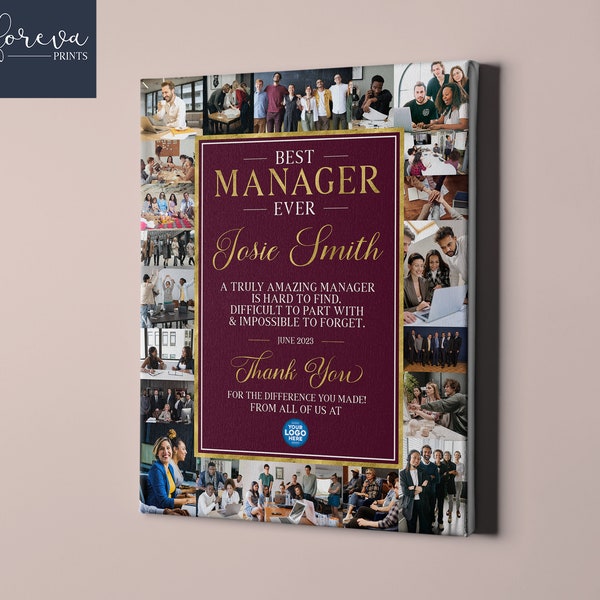 Best Manager Ever Photo Collage, Manager Leaving Gift Idea, Appreciation Gift for Manager, Manager Present Canvas, Manager Retirement Gift