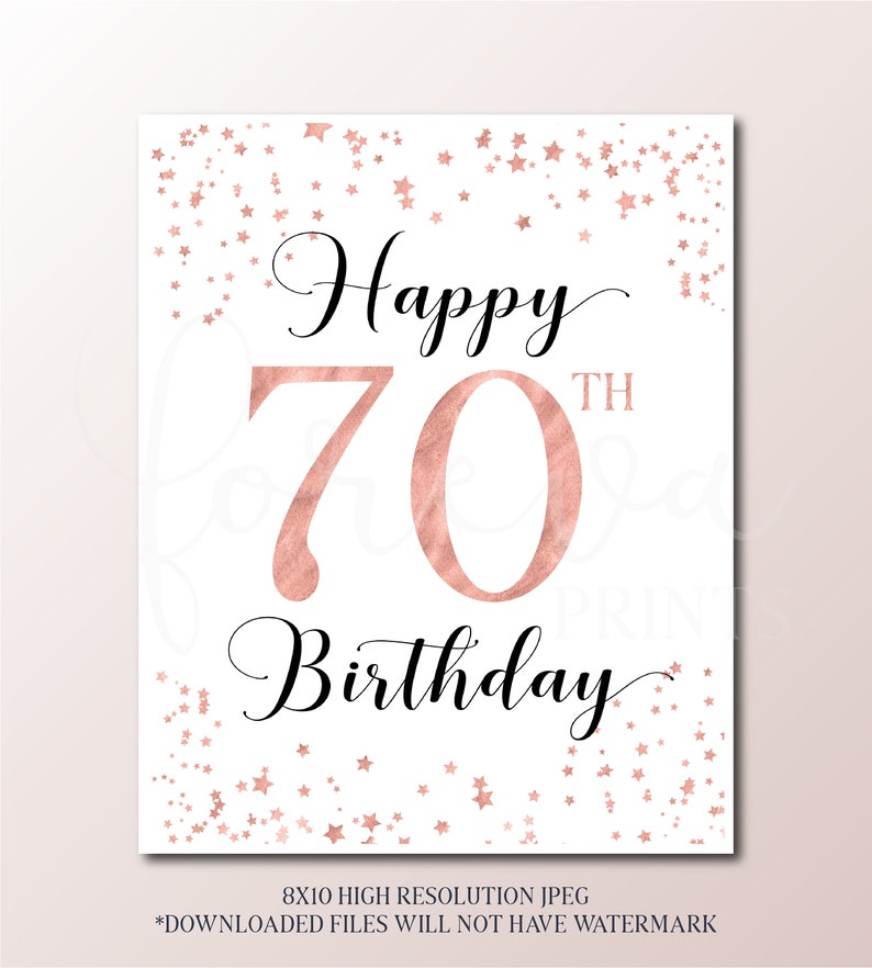 70th Birthday Signs Bundle - White and Rose Gold Party 2025 - Instant ...