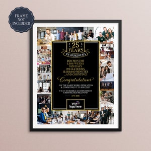 25th Business Anniversary, Photo Collage, 25 Years in Business Sign