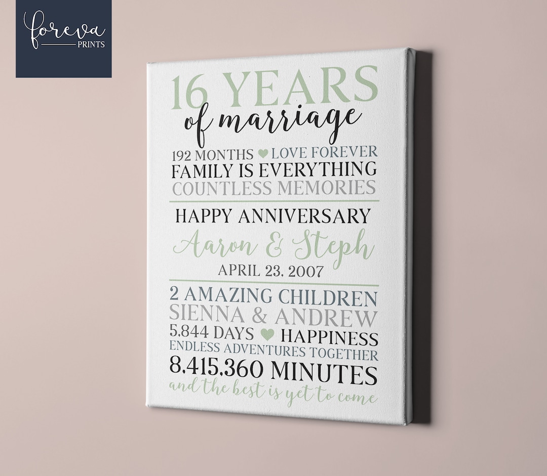16th Anniversary Gift For Him
 16th Anniversary Gift 16th Anniversary Gift for Him 16 Years Etsy