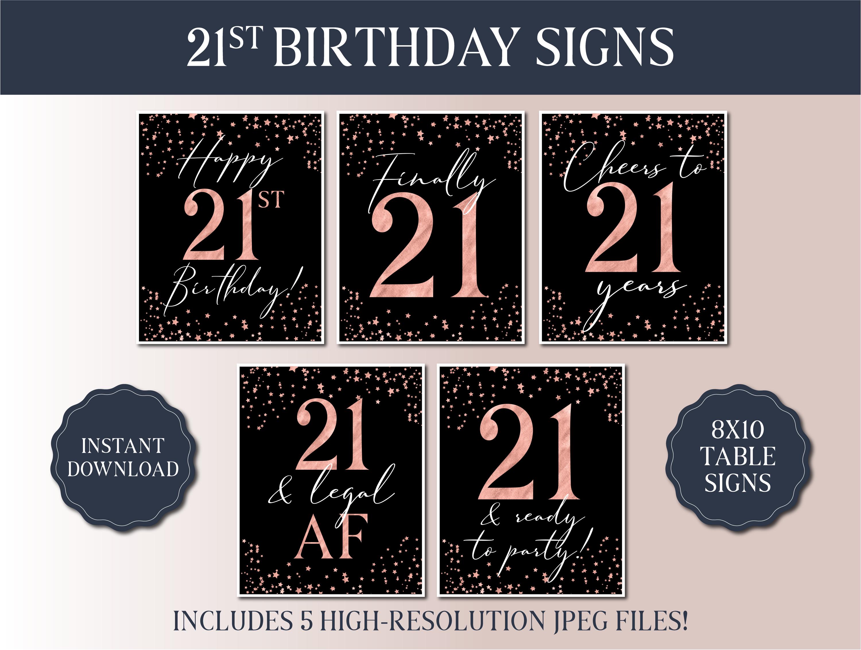Konfetti Zum 21. Geburtstag Roségold – Zahl 21, Sterne, Kuchen, Für Tischdekoration & Party