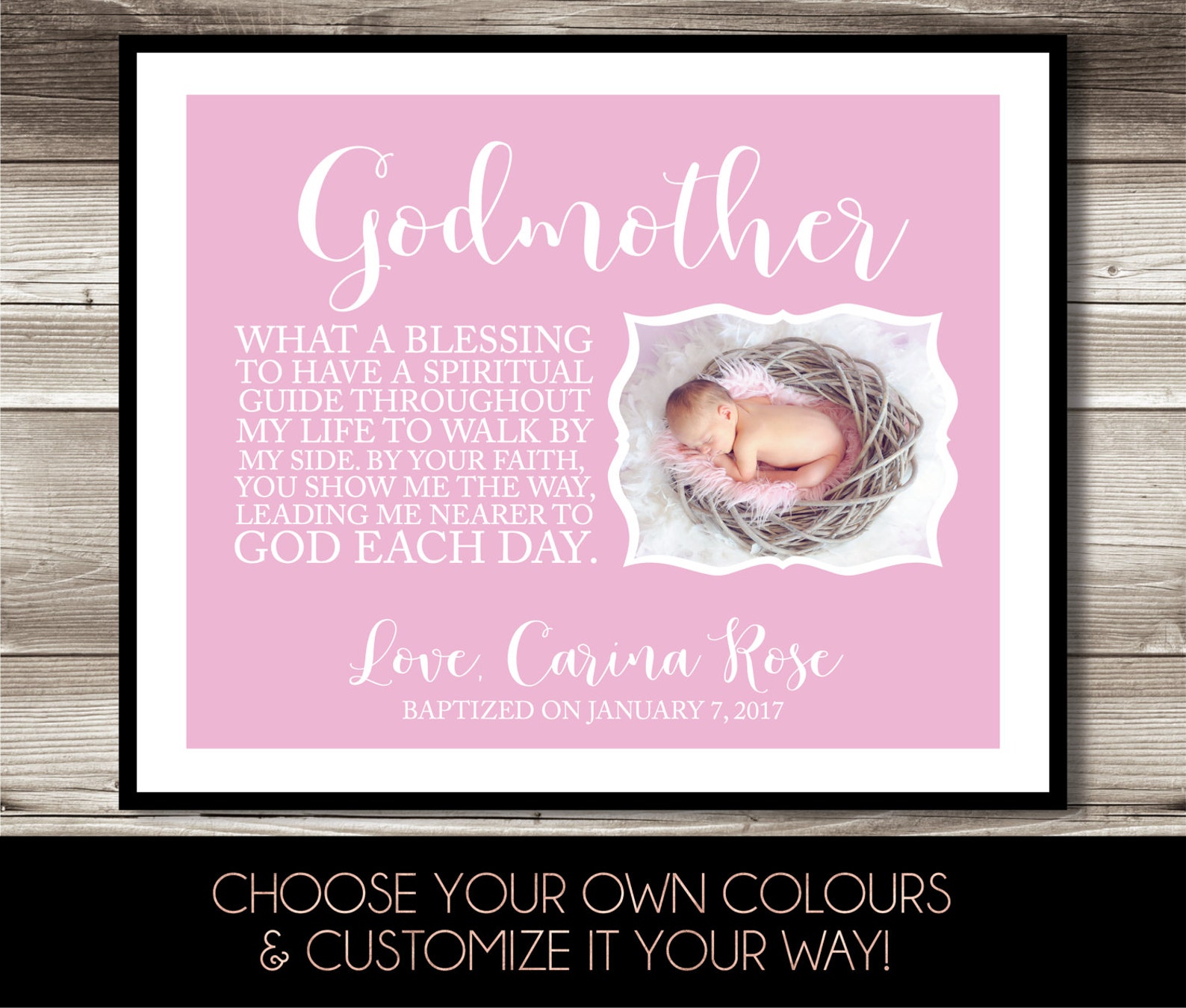 Godmother Digital Photo Print Godmother Gift Godparent Gift - Etsy Canada