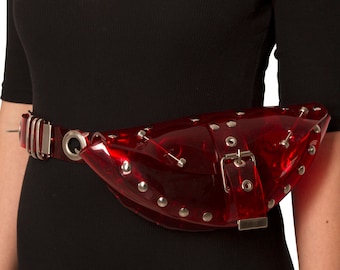 Clear piercing pvc waist  bag