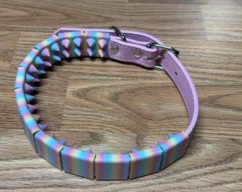 Vampire Strap Pastel Rainbow Smaller Compact Sharp BDSM Tool Collar Cilice Leather