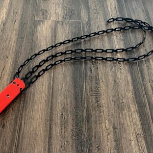 28&quot; Devil&#39;s Scourge Rubber Chain Flogger Whip Tool Toy Impact Play Stingy Mean