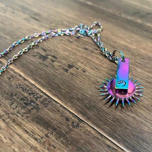 Rainbow Wartenberg Wheel Necklace