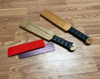 Custom 3/4" Thick Wooden Small Spike Vampire BDSM Spanking Paddle Walnut Black Ash Cherry