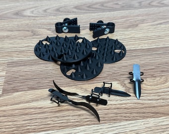 Blackout BDSM Sensory Starter Kit Sensation Fetish Set Claws Spikes Clamps