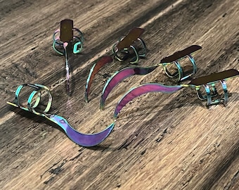 RAINBOW TALON BDSM Primal Claws Adjustable Stainless Steel Kink Fetish Set of 5 Fingers