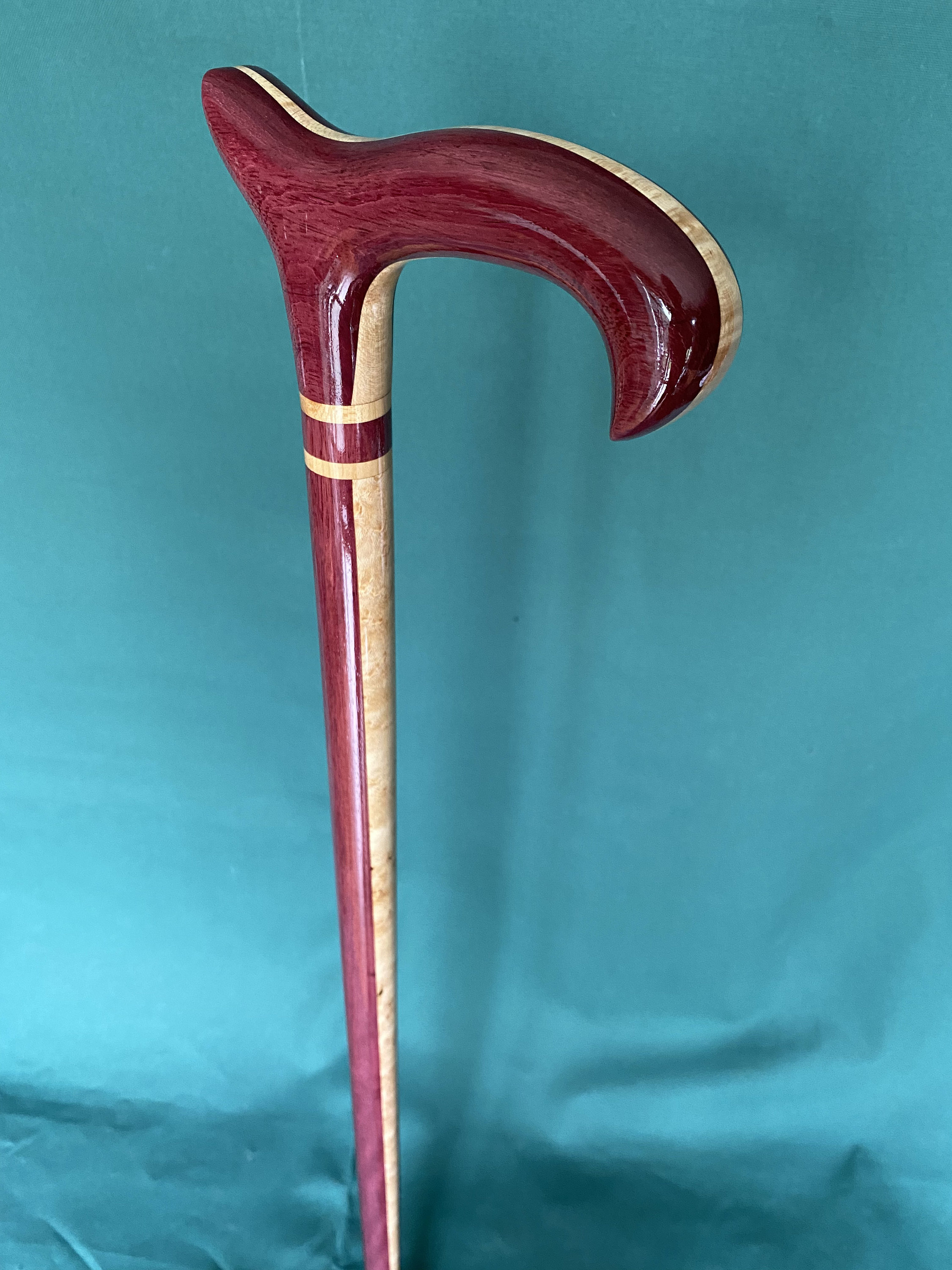 Purpleheart With Figured Birdseye Maple Cane Etsy