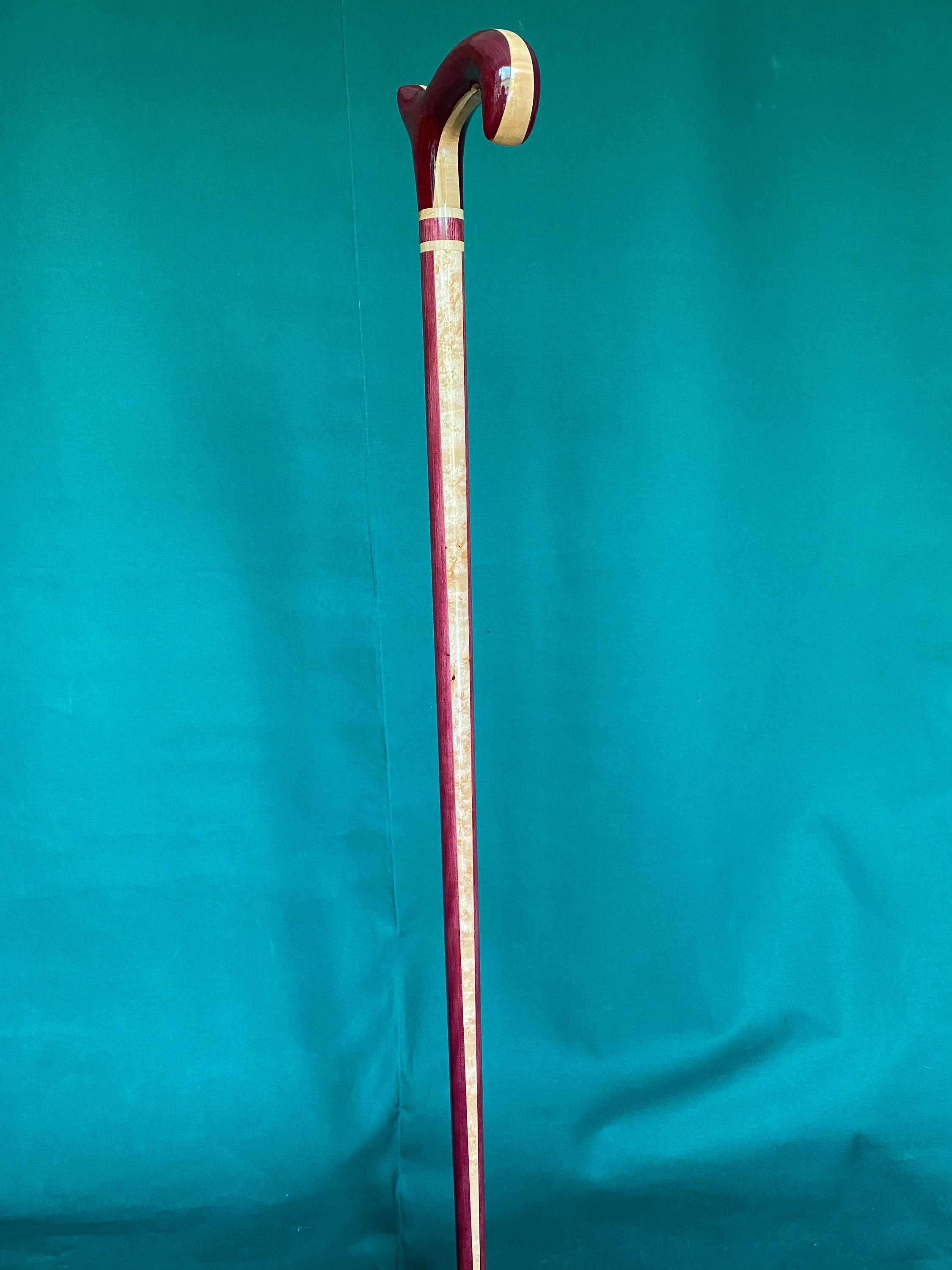 Purpleheart With Figured Birdseye Maple Cane Etsy