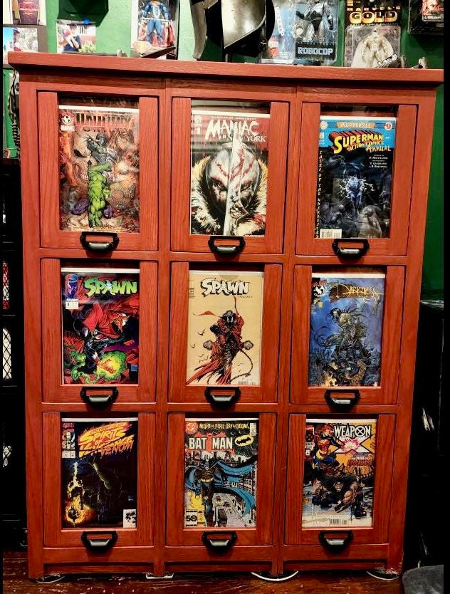 9 Drawer Comic Book Storage and Organization Etsy