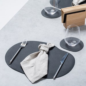 Leather look placemats and coasters