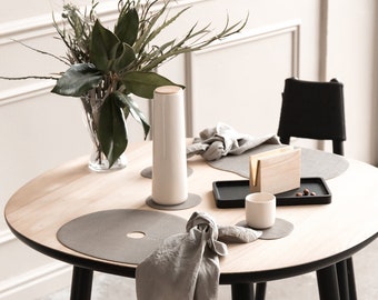 Leather placemats for round table I  Modern design table mats and coasters I Various colours