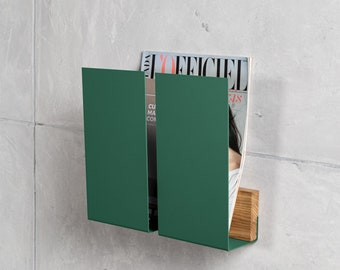 Black wall mounted magazine rack sale