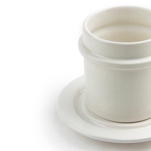 Tea Cup And Saucer Set I Modern Ceramic Mug I Coffee Lover Gift I Stoneware tumbler zdjęcie 6