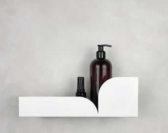 Estante de pared de metal blanco para organización del baño BAUHAUS I Almacenamiento encima del inodoro