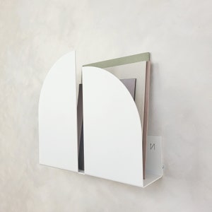 White metal wall magazineholder BAUHAUS