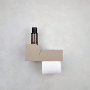 Porta carta igienica moderno beige con ripiano BAUHAUS I Accessori da bagno marroni I Altri colori