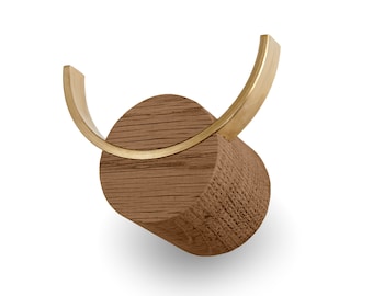 Wall Hook with Brass Detail - Modern Coat/Towel Hook