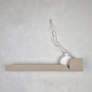 Beige wall shelf for living room