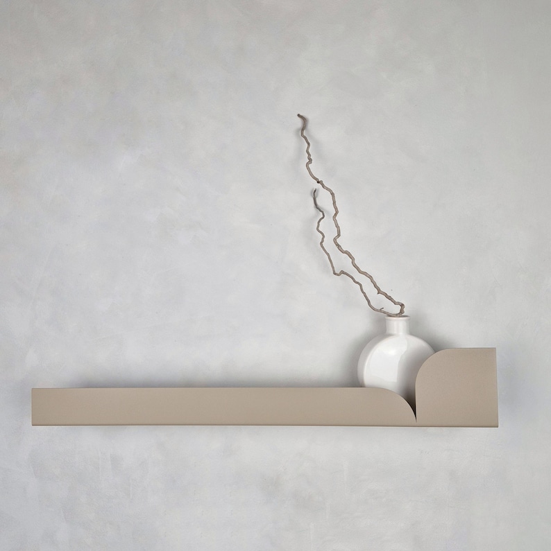 Beige wall shelf for living room