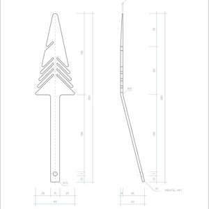 Cake knife server PINE NEEDLE stainless steel anniversary idea I Wedding cake knife I Unique baker gift image 5