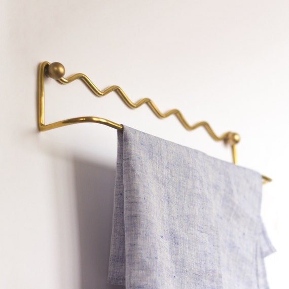 Brass Towel Rail CROWN I Gold Towel Bar I Brushed Brass - Etsy Canada