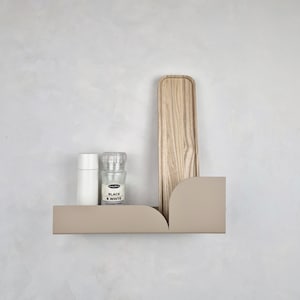 Beige kitchen storage rack