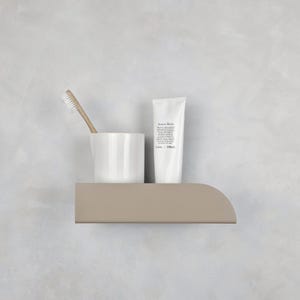 Small beige wall shelf for bathroom