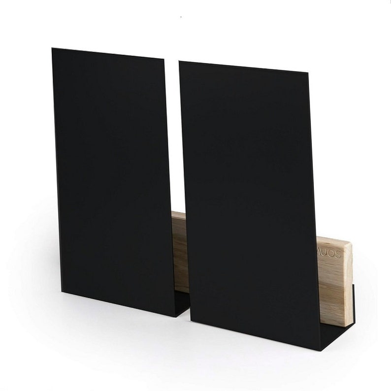 Black and wood wall magazine rack