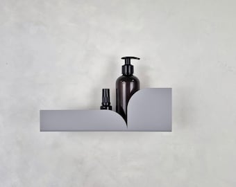 Grey wall shelf BAUHAUS I Metal bathroom shelf I  Floating shelves I More colors