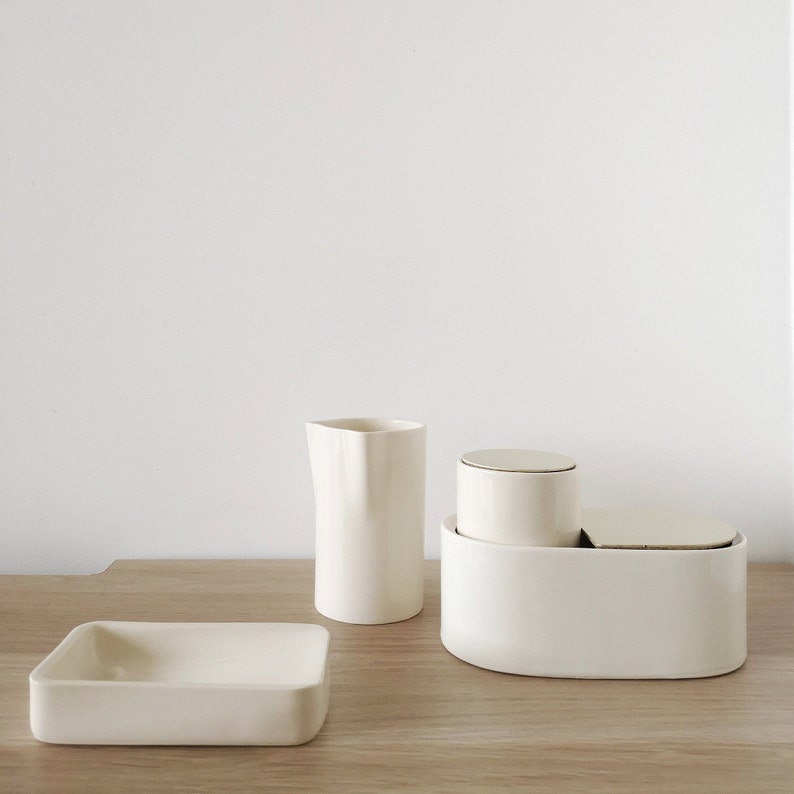 Cotton Pad Holder Bathroom Set Of 2 Cotton Round Holder Etsy