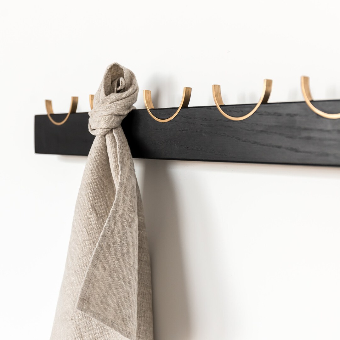 Black Wall Coat Rack I Modern Peg Rail I Wall Mount Coat Rack With