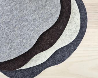 Merino Wool Felt Placemat and Coaster Set: Eco-Friendly Table Decor
