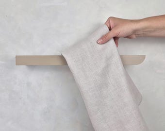 Matte Beige Metal Towel Rail: Minimalist Bathroom Organizer