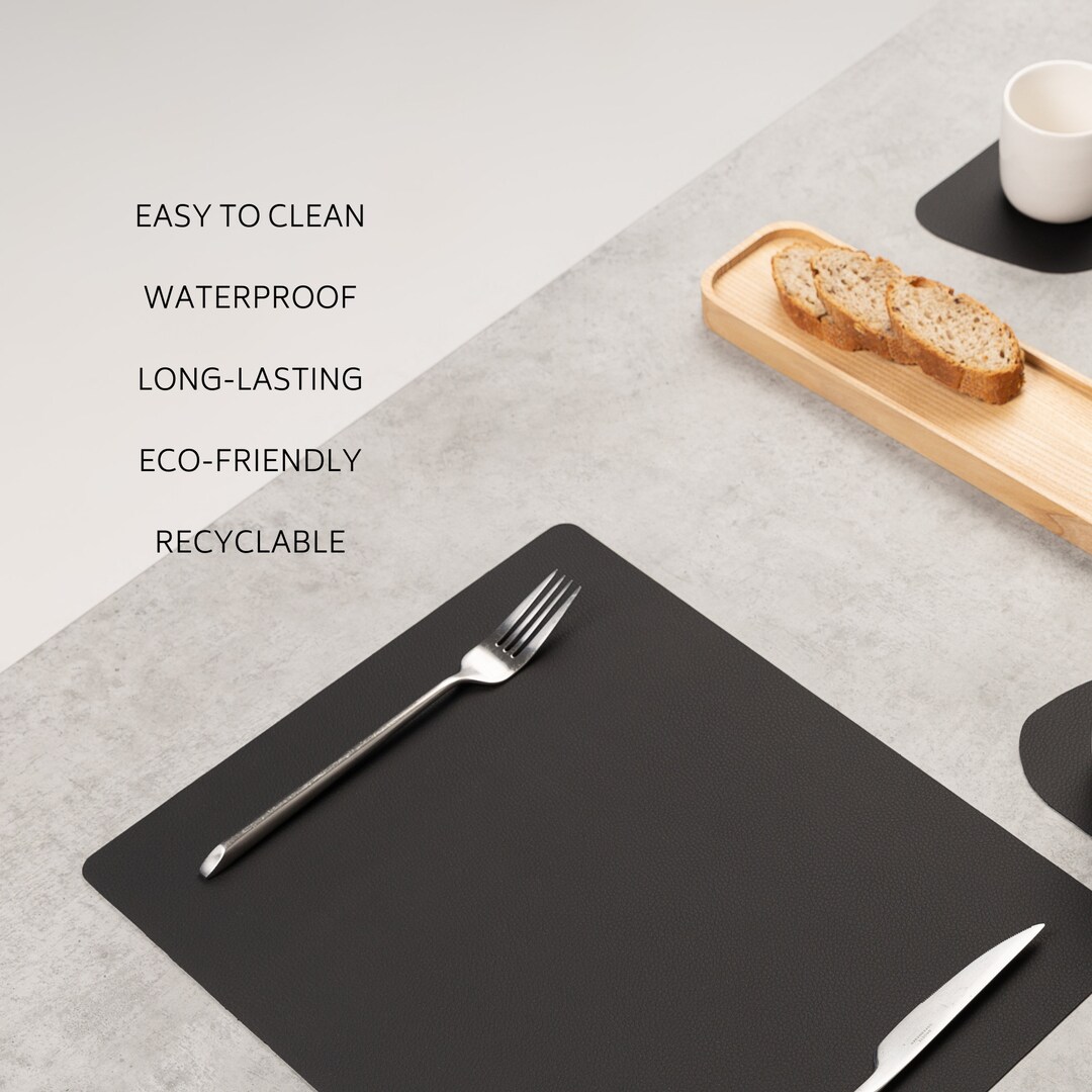 Rectangular Leather Look Placemats I Vegan Leather Table Mats Etsy