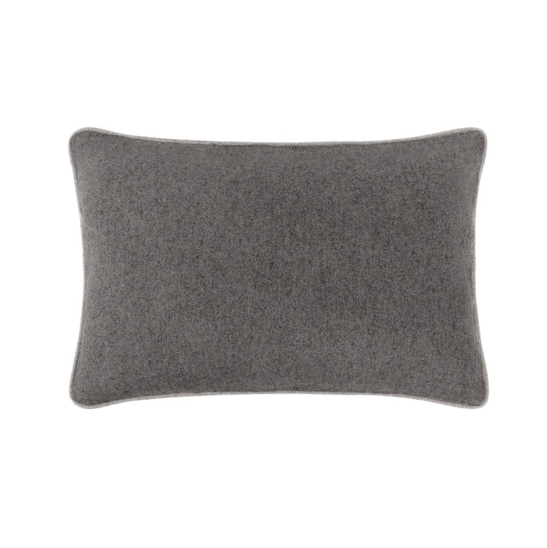 Grey rectangular shape decorative cushion cover made from wool