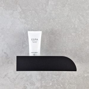 Small Black Metal Shower Shelf: Modern Bathroom Wall Rack