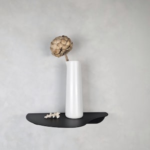 Black Metal Wall Shelf MOSS: Wavy Floating Display Shelves