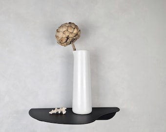 Black Metal Wall Shelf MOSS: Wavy Floating Display Shelves