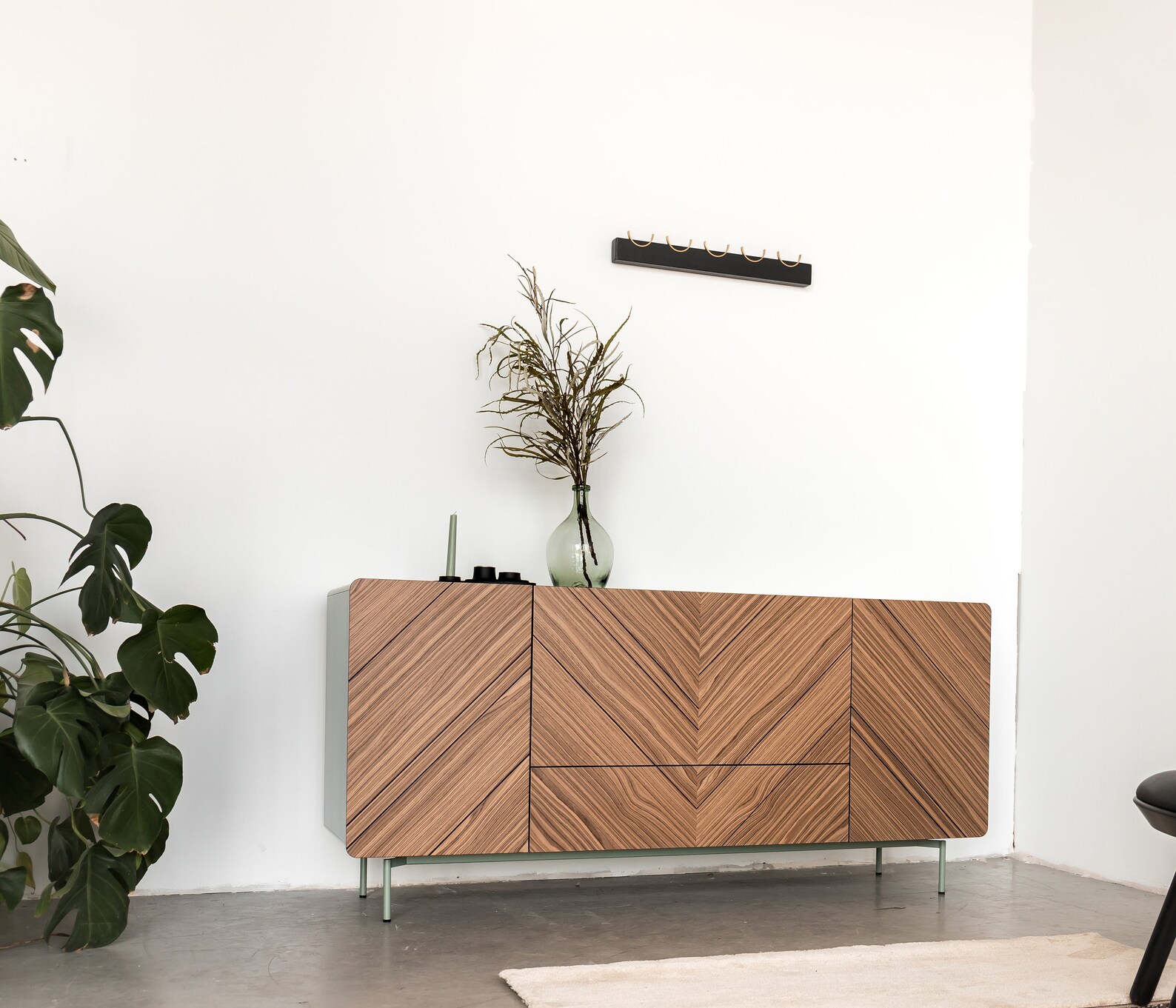 Black Wall Coat Rack I Modern Peg Rail I Wall Mount Coat Rack Etsy