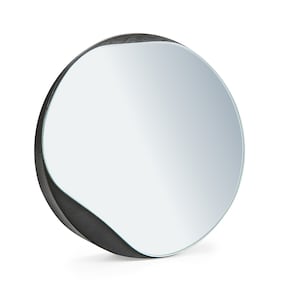 Table top black mirror, 17 cm I Small round make up mirror I Modern cosmetic mirror I  I Wedding Gift I Men&#39;s shaving mirror