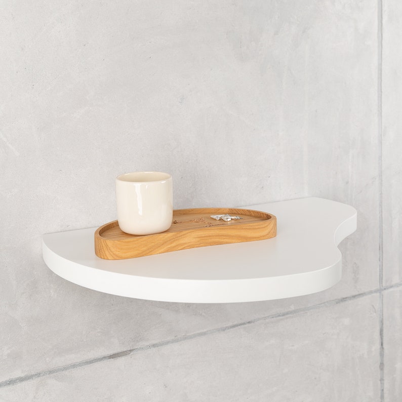 Small Wall Shelf MOSS I Wavy Lines Shelf I White or Black Etsy