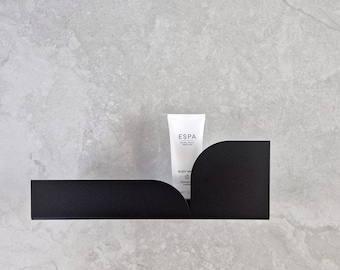 Black Metal Shower Shelf: Modern Bathroom Organizer