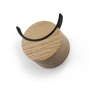 Wooden Wall Hook with black details