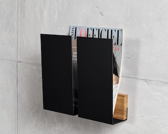 Modern Wall Magazine Rack in Black Grey White or Green. for Home Office Mails or Tablet Storage and a Home schooling Setup Etsy
